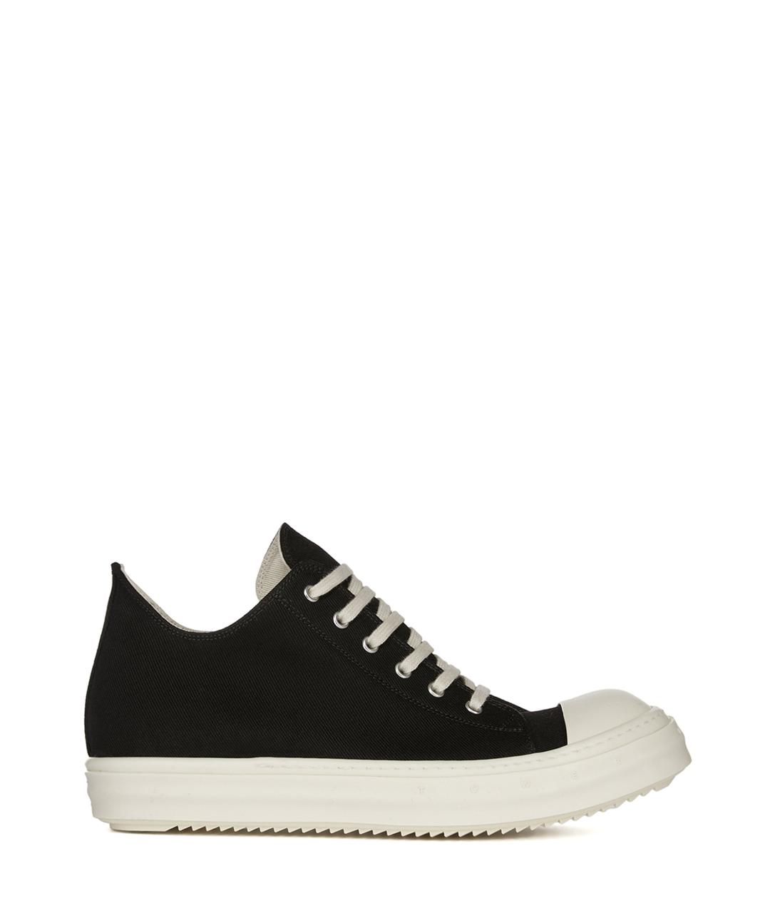 RICK OWENS DRKSHDW Черные текстильные низкие кроссовки / кеды, фото 1