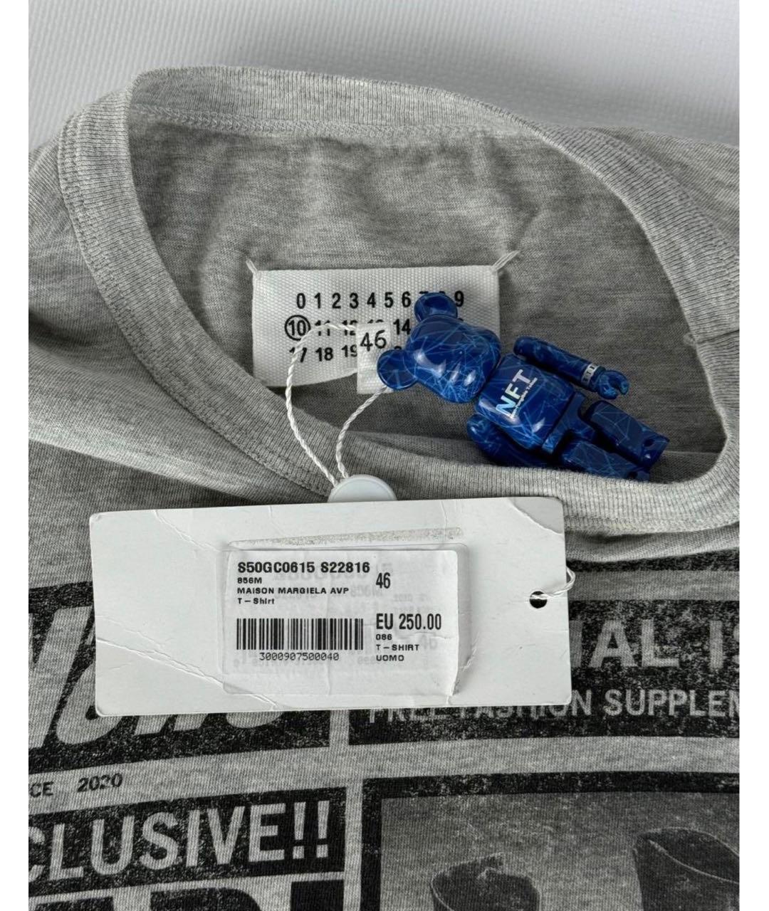 MAISON MARGIELA Серая хлопковая футболка, фото 6
