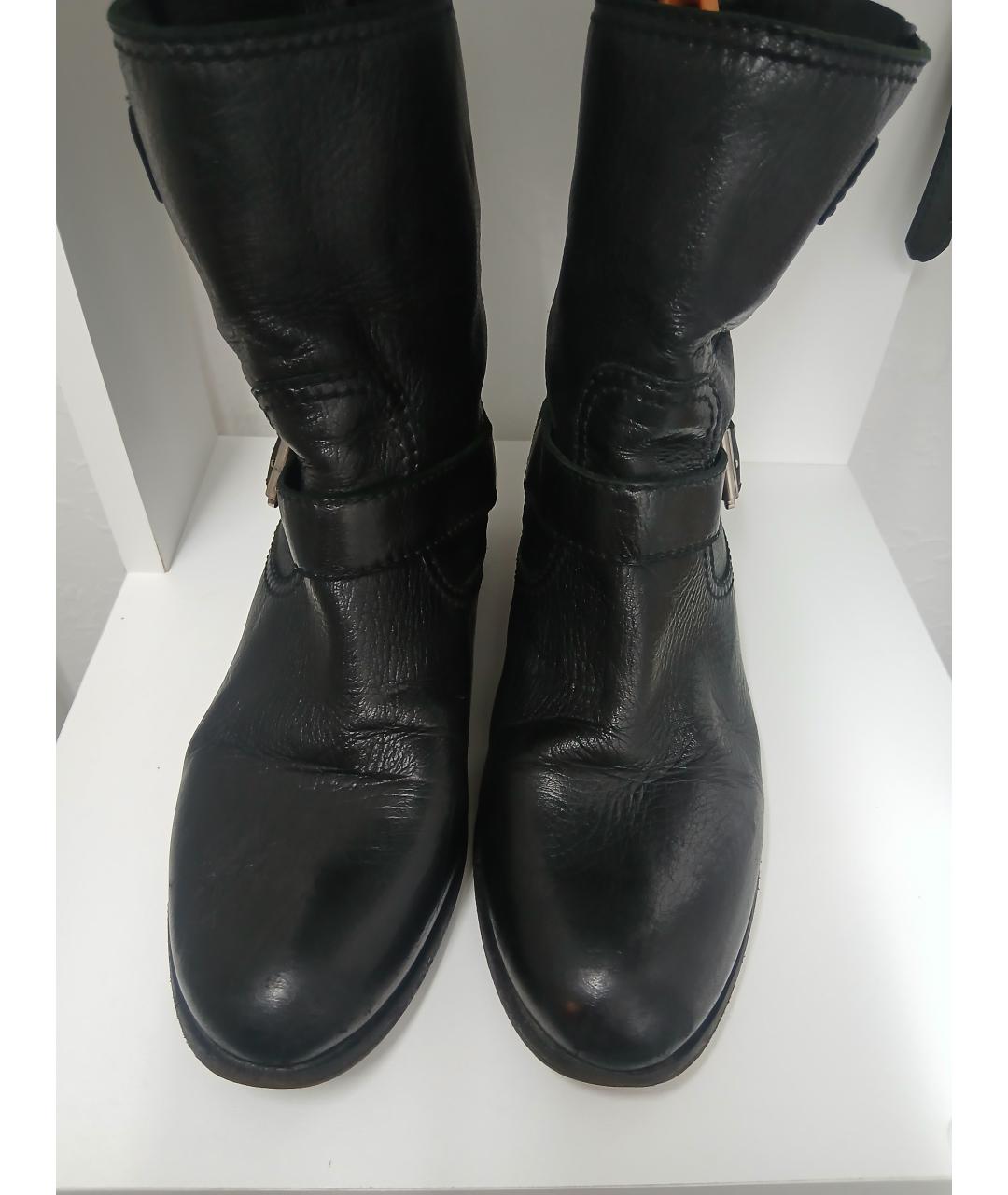 PRADA Черные кожаные полусапоги, фото 2