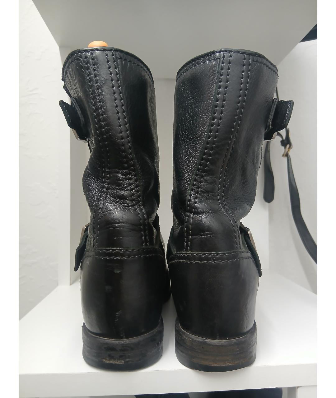 PRADA Черные кожаные полусапоги, фото 4