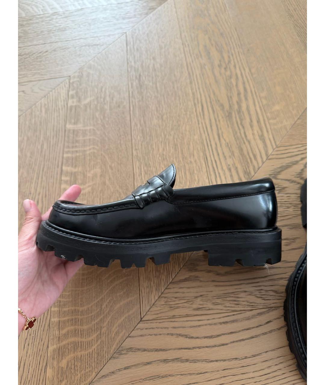 CELINE Черные кожаные лоферы, фото 5