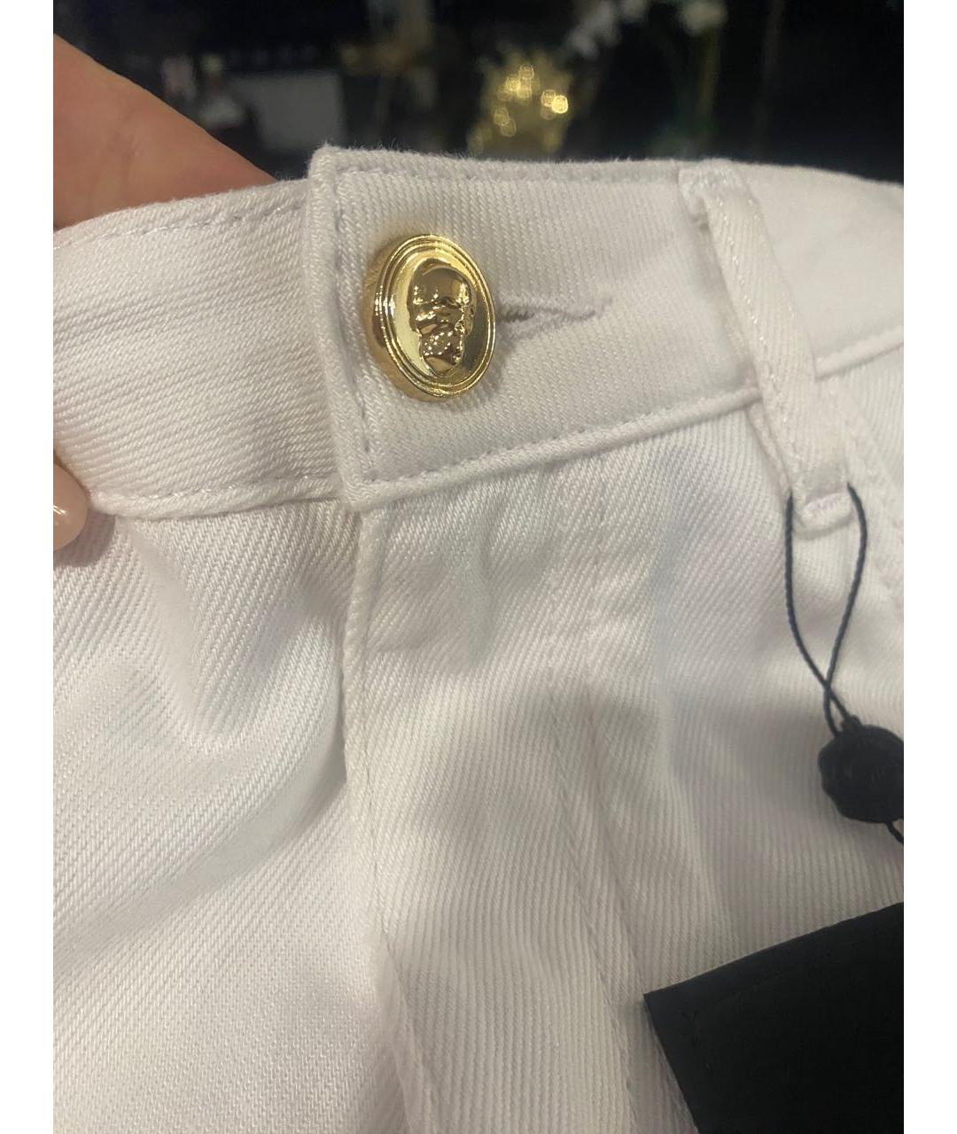 PHILIPP PLEIN Белые прямые джинсы, фото 5
