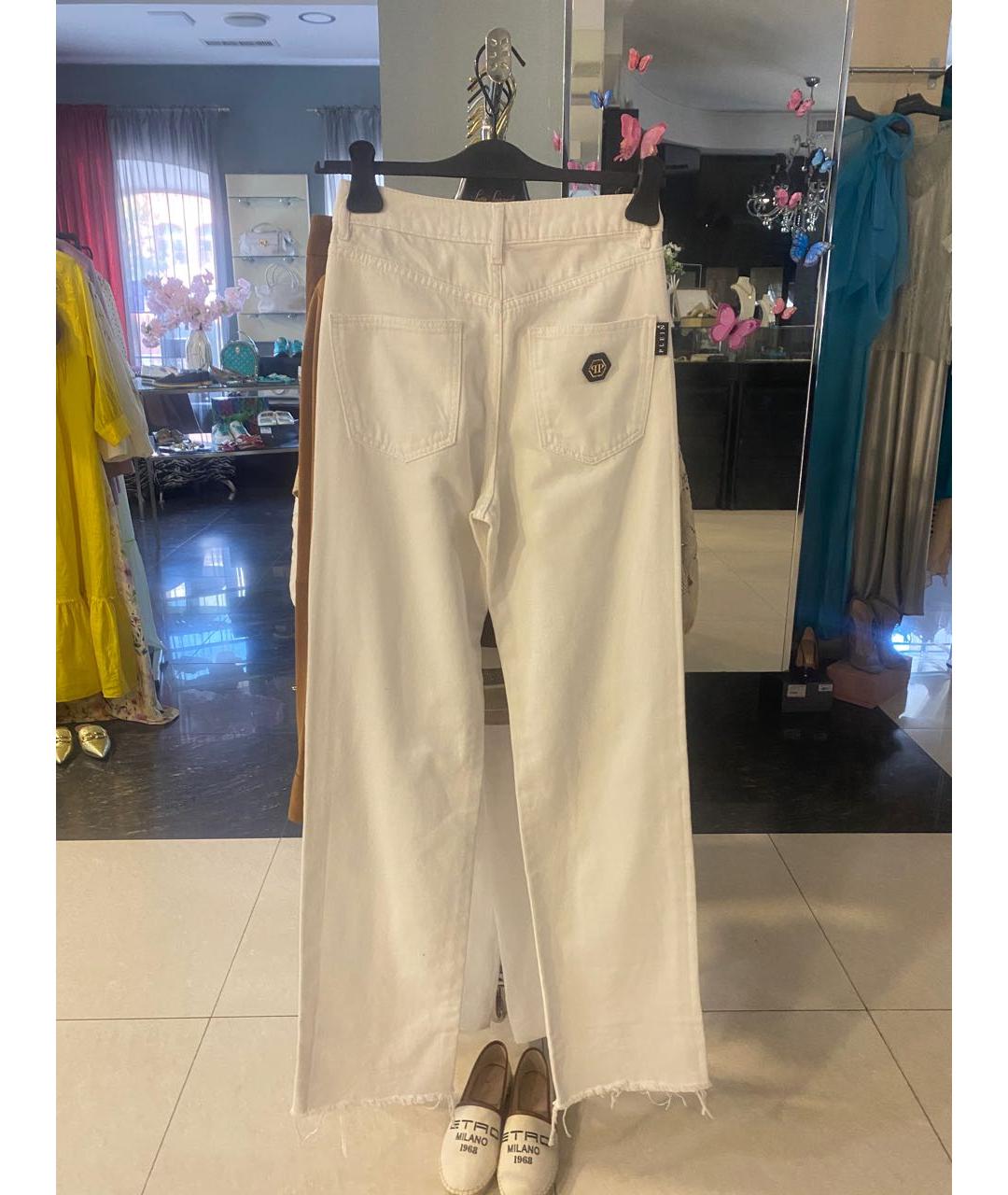 PHILIPP PLEIN Белые прямые джинсы, фото 3