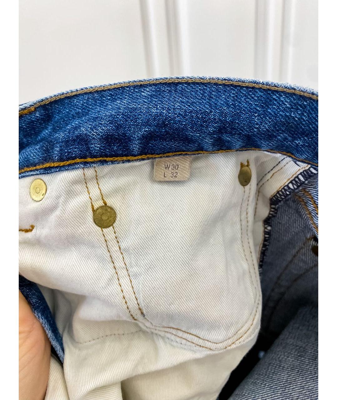 BURBERRY Синие хлопковые прямые джинсы, фото 8