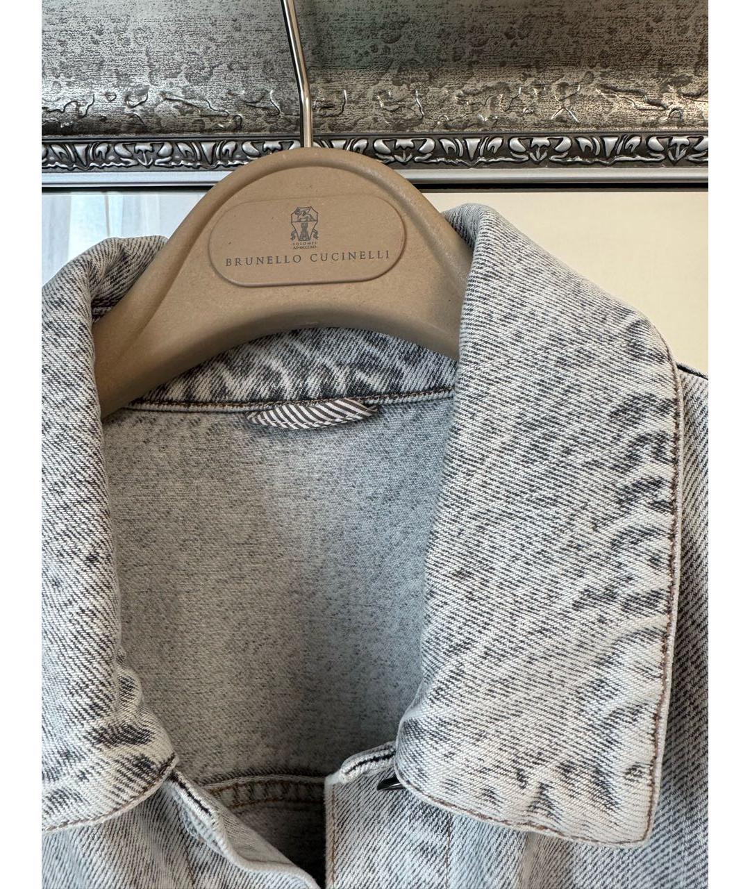 BRUNELLO CUCINELLI Серая деним куртка, фото 4