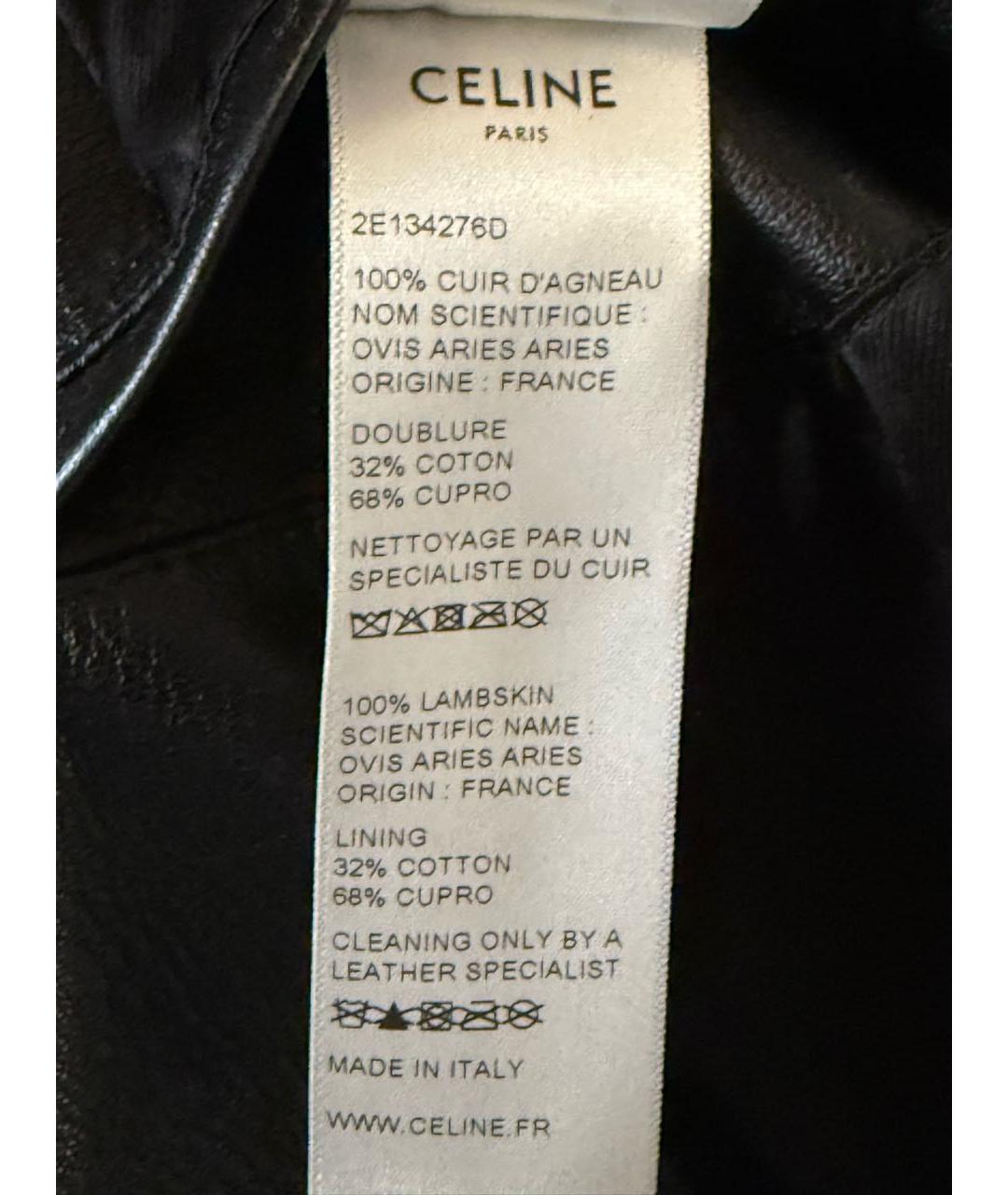 CELINE Черная кожаная куртка, фото 3