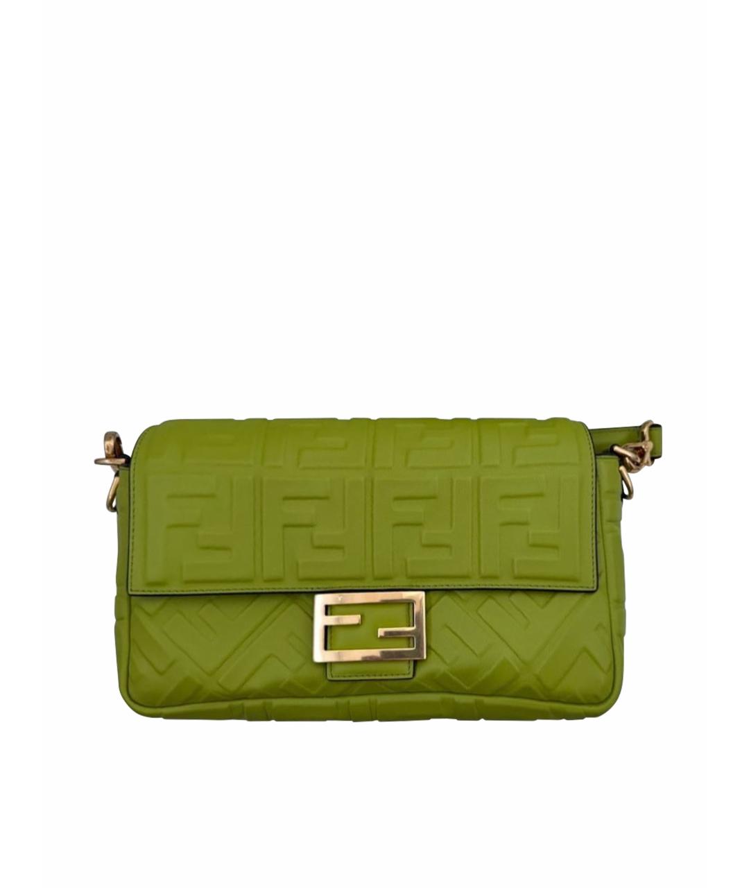 FENDI Зеленая кожаная сумка через плечо, фото 1