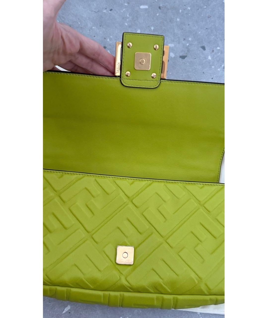FENDI Зеленая кожаная сумка через плечо, фото 5