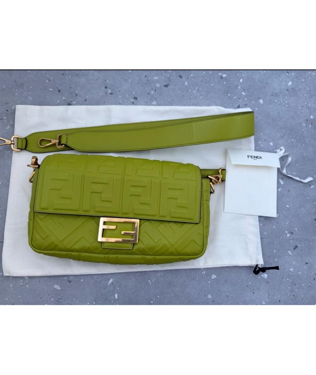 FENDI Зеленая кожаная сумка через плечо, фото 8