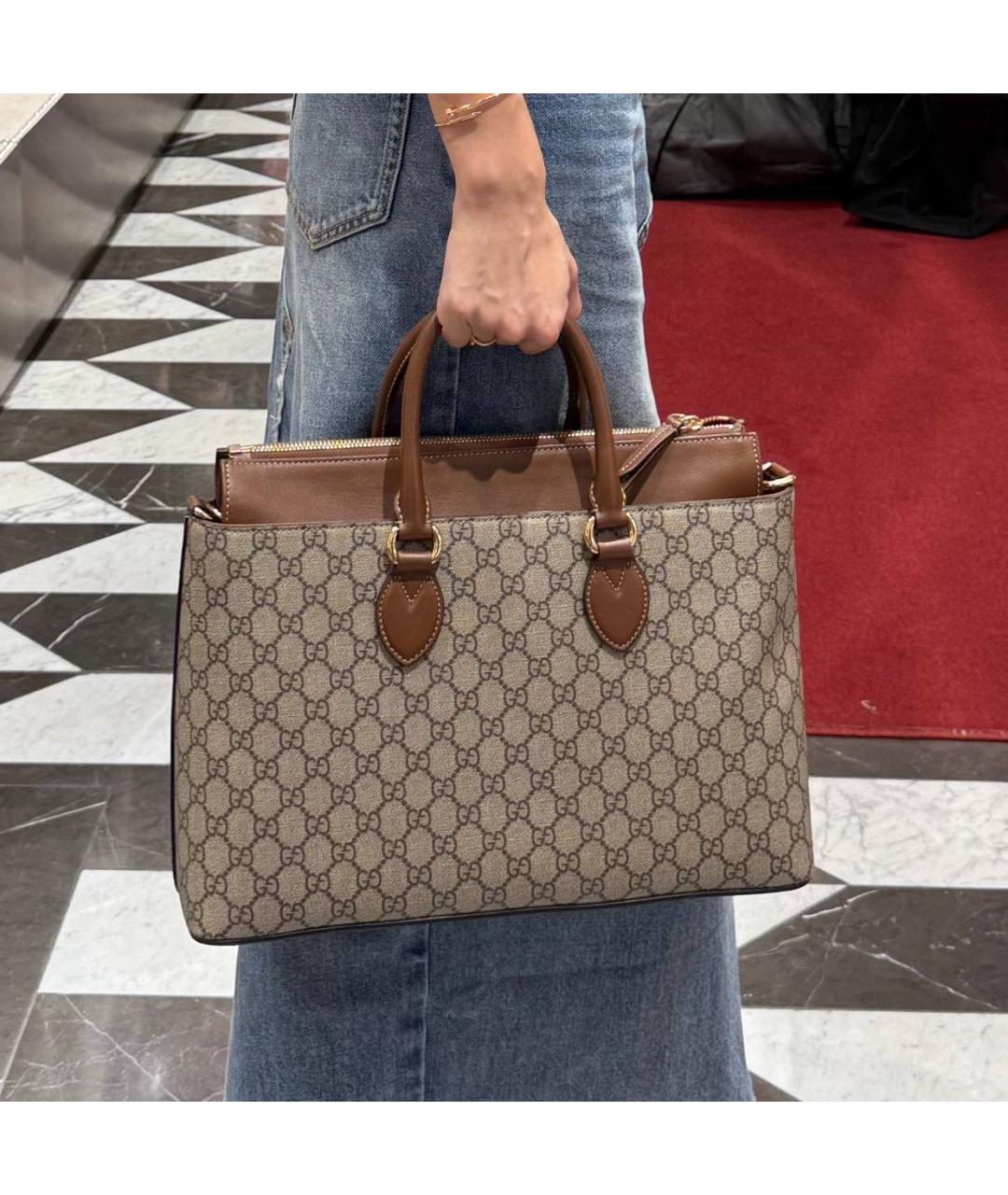 GUCCI Коричневая сумка тоут, фото 4