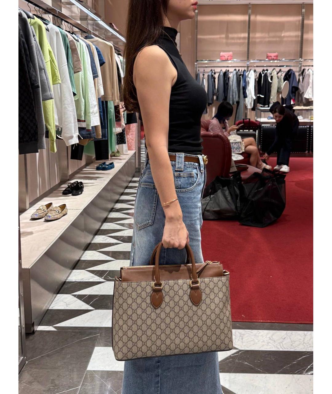 GUCCI Коричневая сумка тоут, фото 2