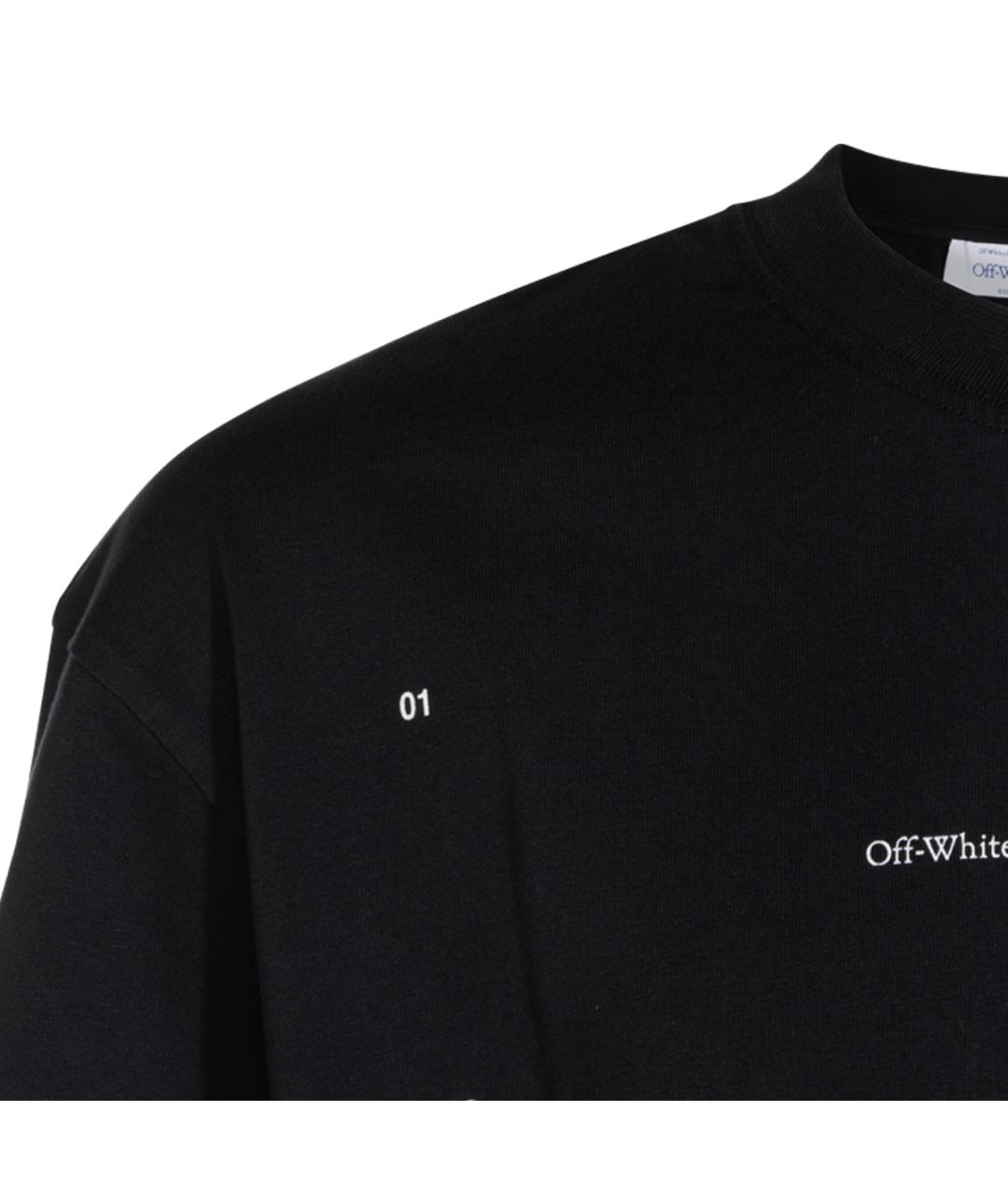 OFF-WHITE Черная хлопковая футболка, фото 4