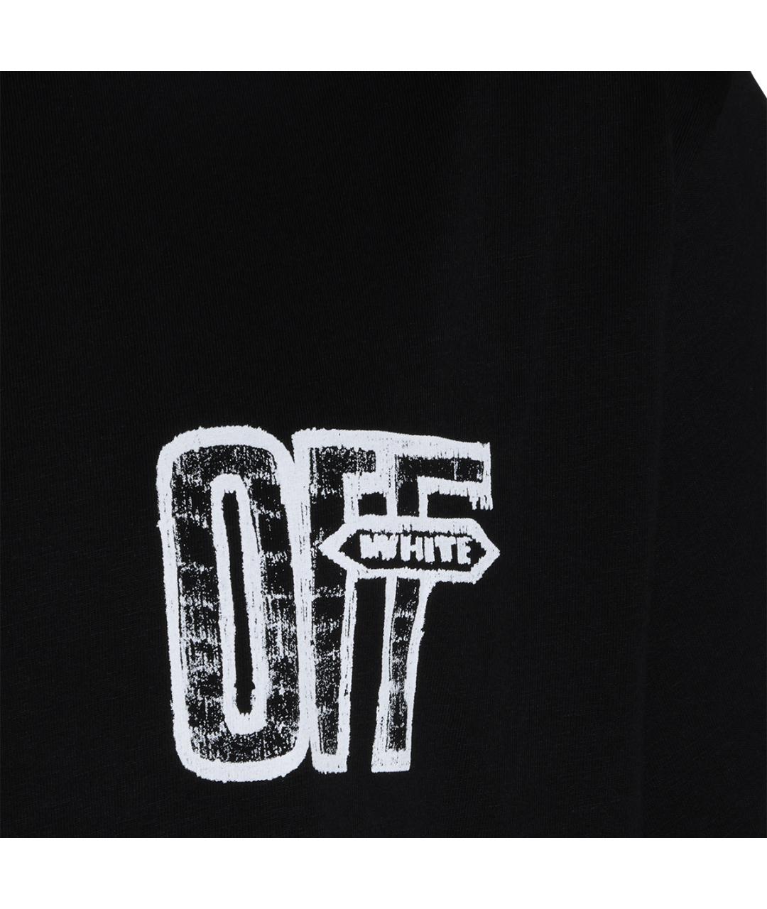 OFF-WHITE Черная хлопковая футболка, фото 3