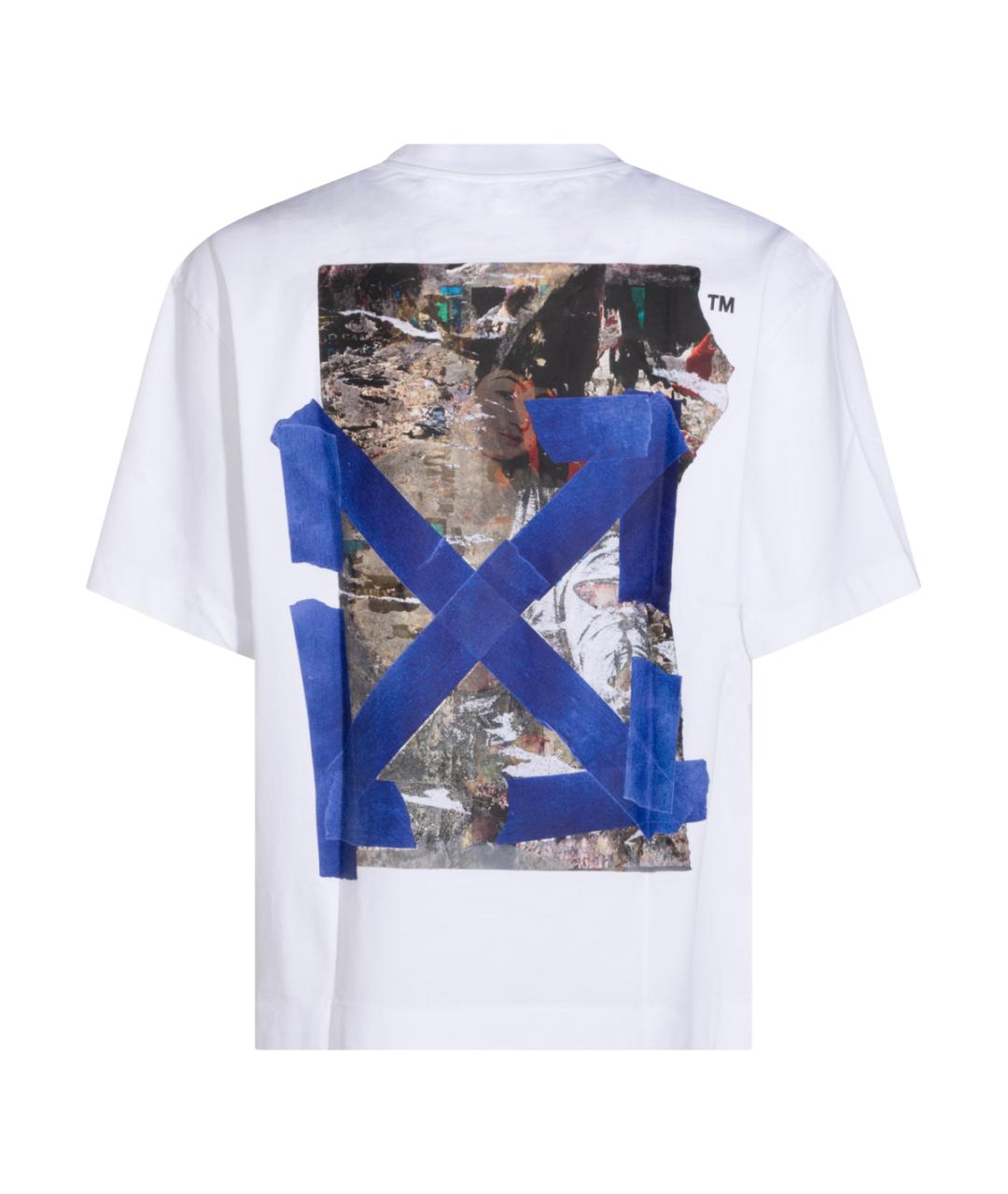 OFF-WHITE Белая хлопковая футболка, фото 2