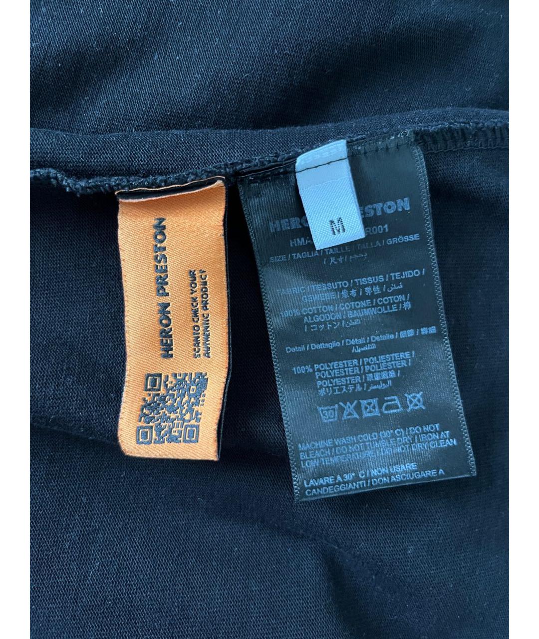 HERON PRESTON Черная хлопковая футболка, фото 6