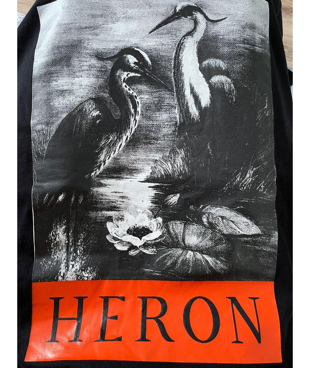 HERON PRESTON Черная хлопковая футболка, фото 5