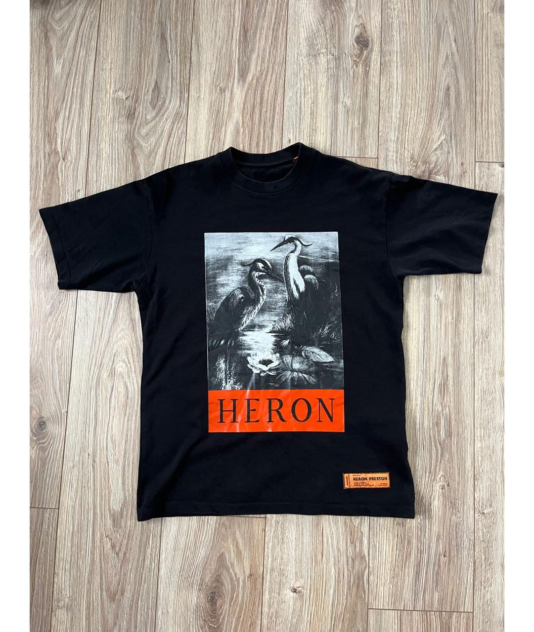 HERON PRESTON Черная хлопковая футболка, фото 7