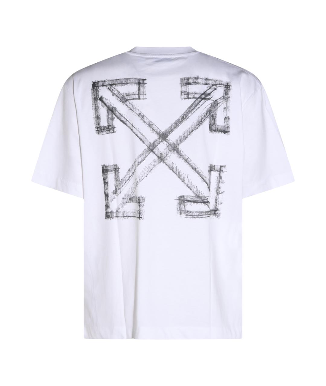 OFF-WHITE Белая хлопковая футболка, фото 2