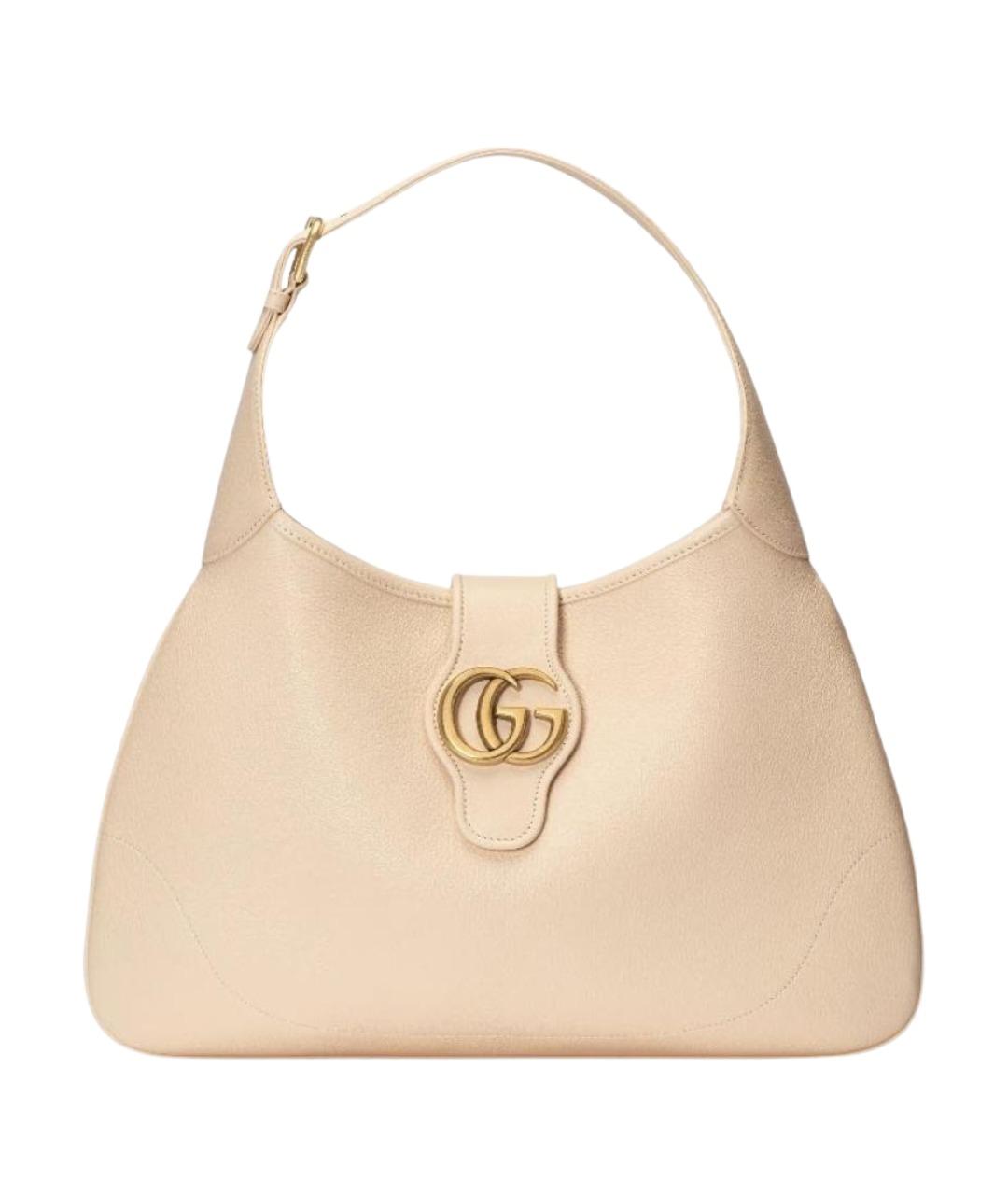 GUCCI Бежевая кожаная сумка с короткими ручками, фото 1