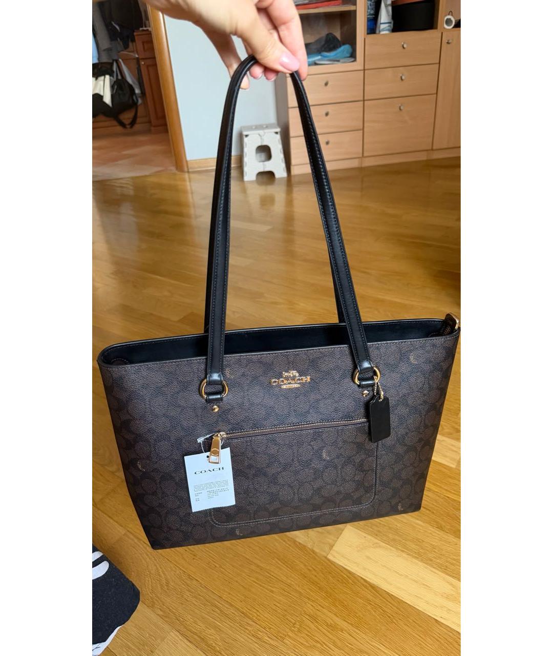 COACH Коричневая канва сумка тоут, фото 9