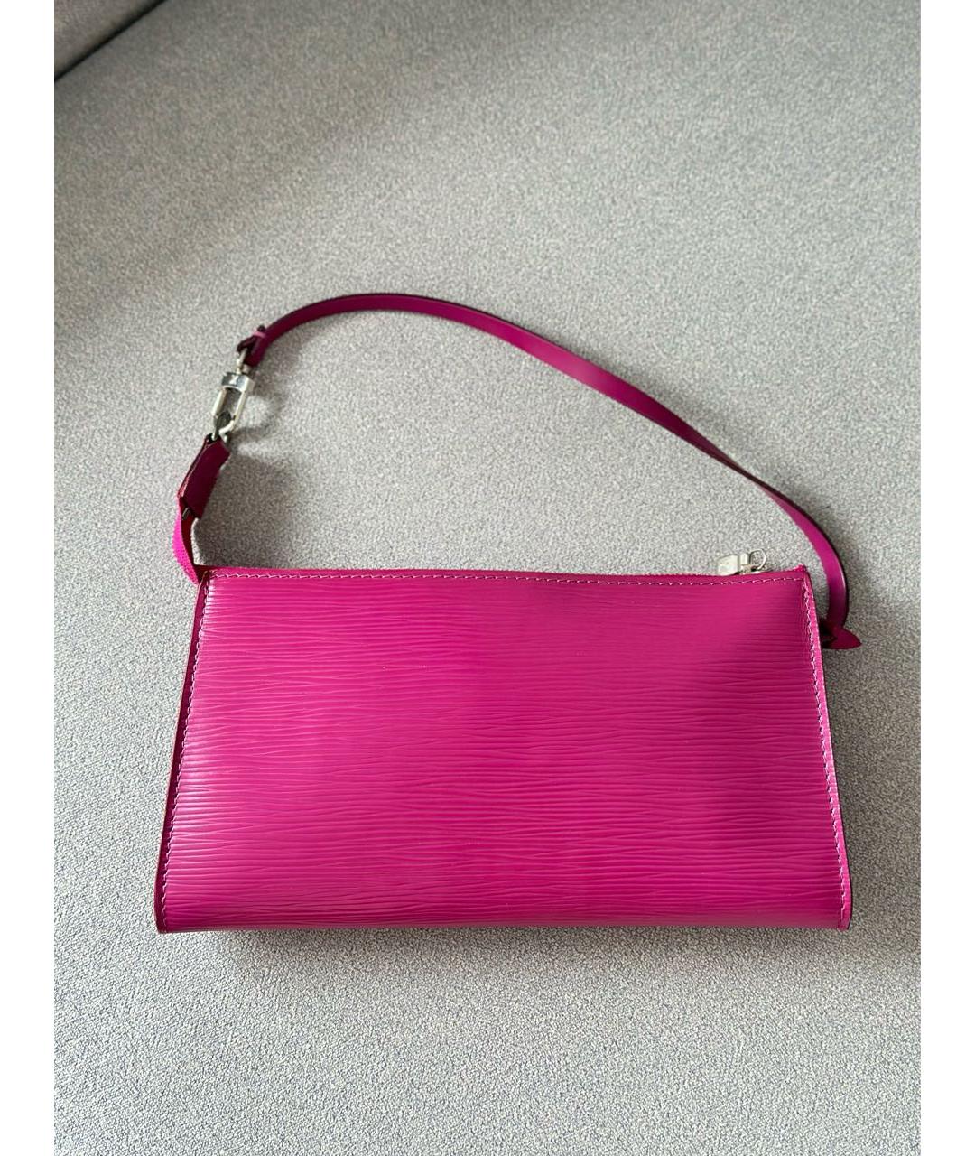 LOUIS VUITTON Фуксия кожаная сумка с короткими ручками, фото 4
