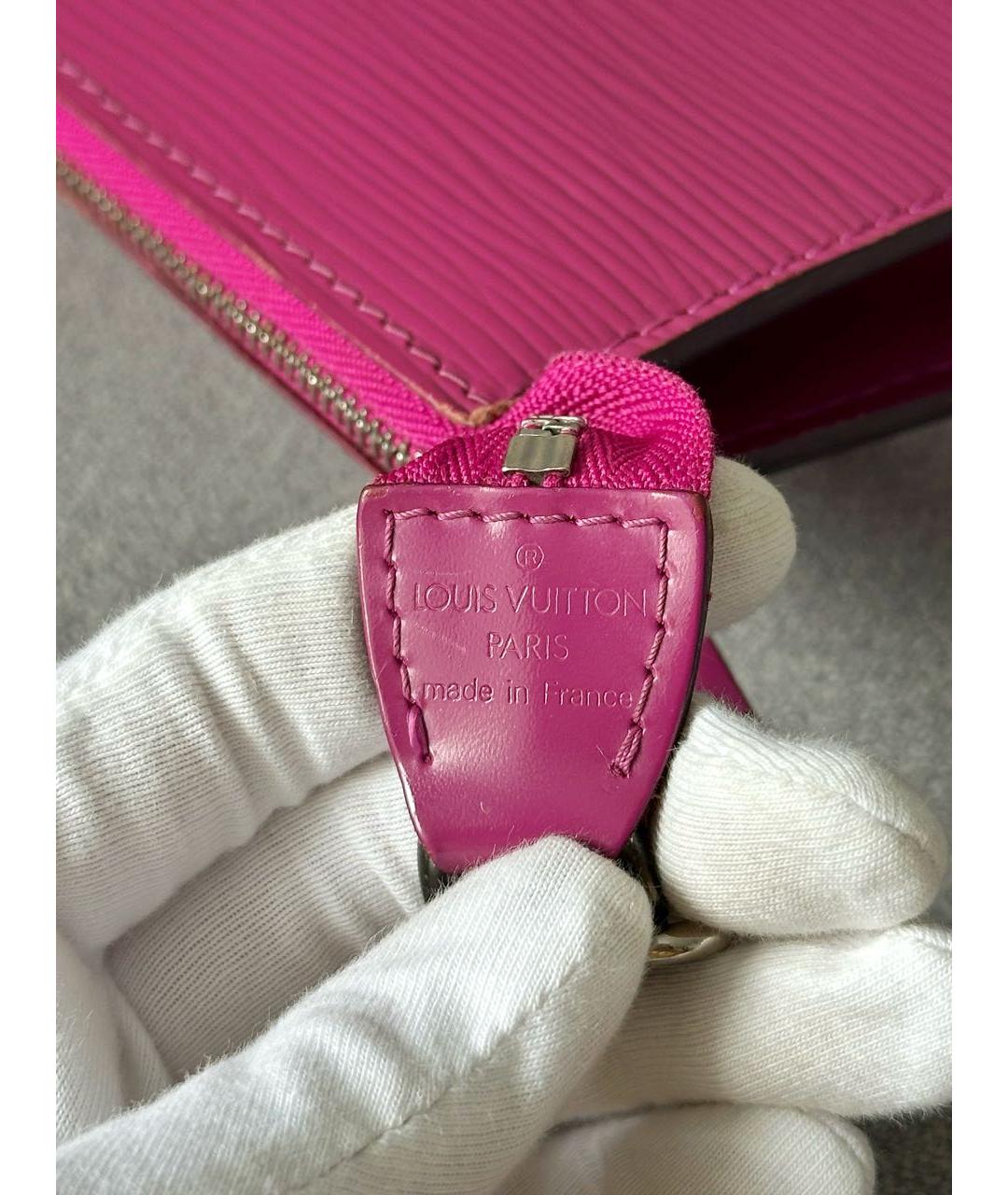 LOUIS VUITTON Фуксия кожаная сумка с короткими ручками, фото 6