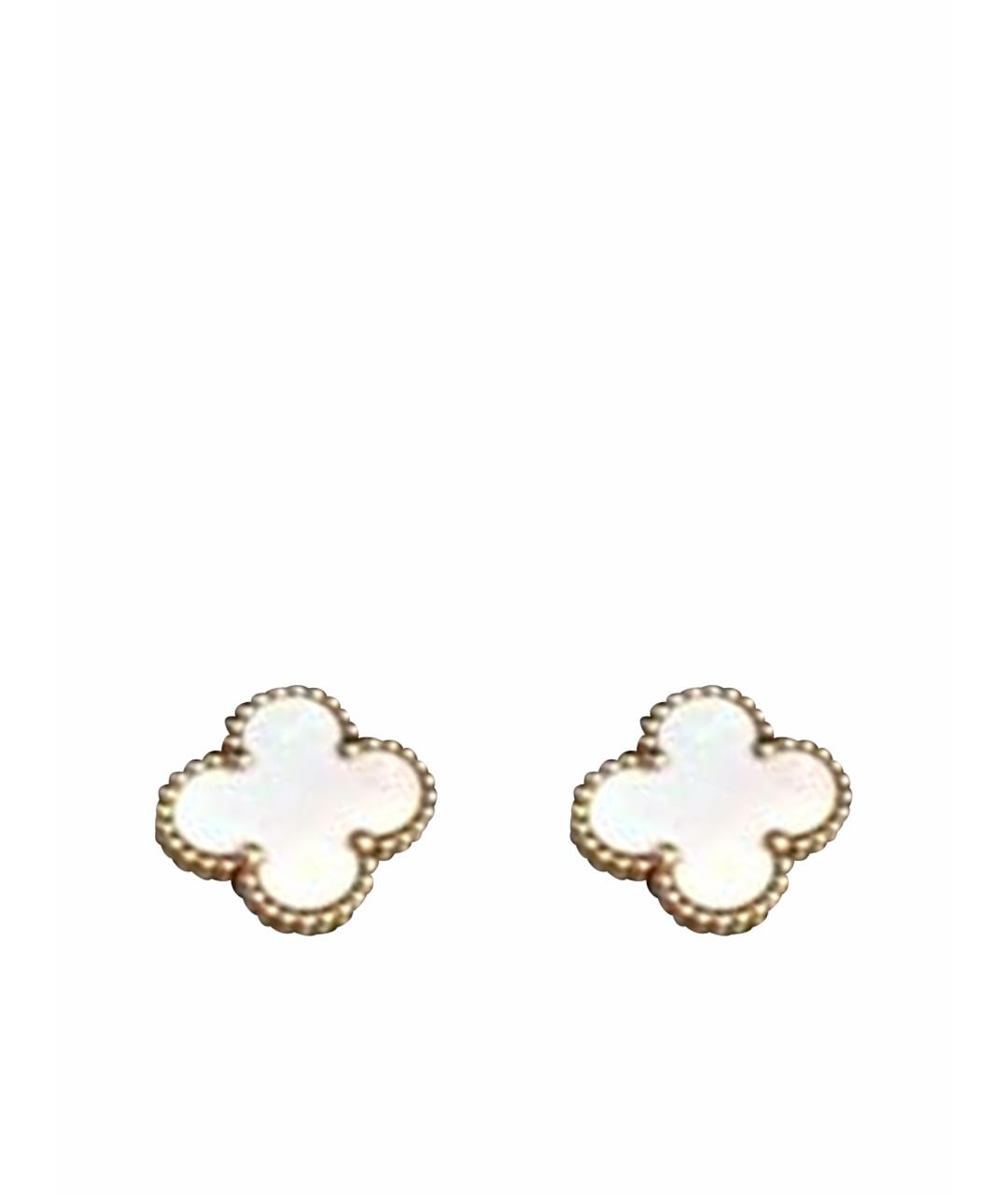 VAN CLEEF & ARPELS Белые серьги из желтого золота, фото 1