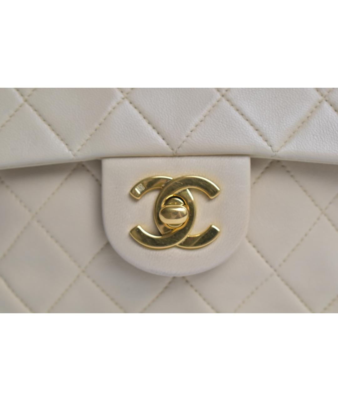 CHANEL Бежевая кожаная сумка через плечо, фото 9