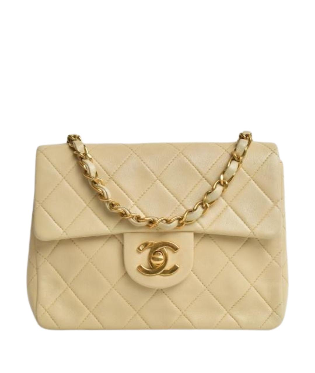 CHANEL Бежевая кожаная сумка через плечо, фото 1