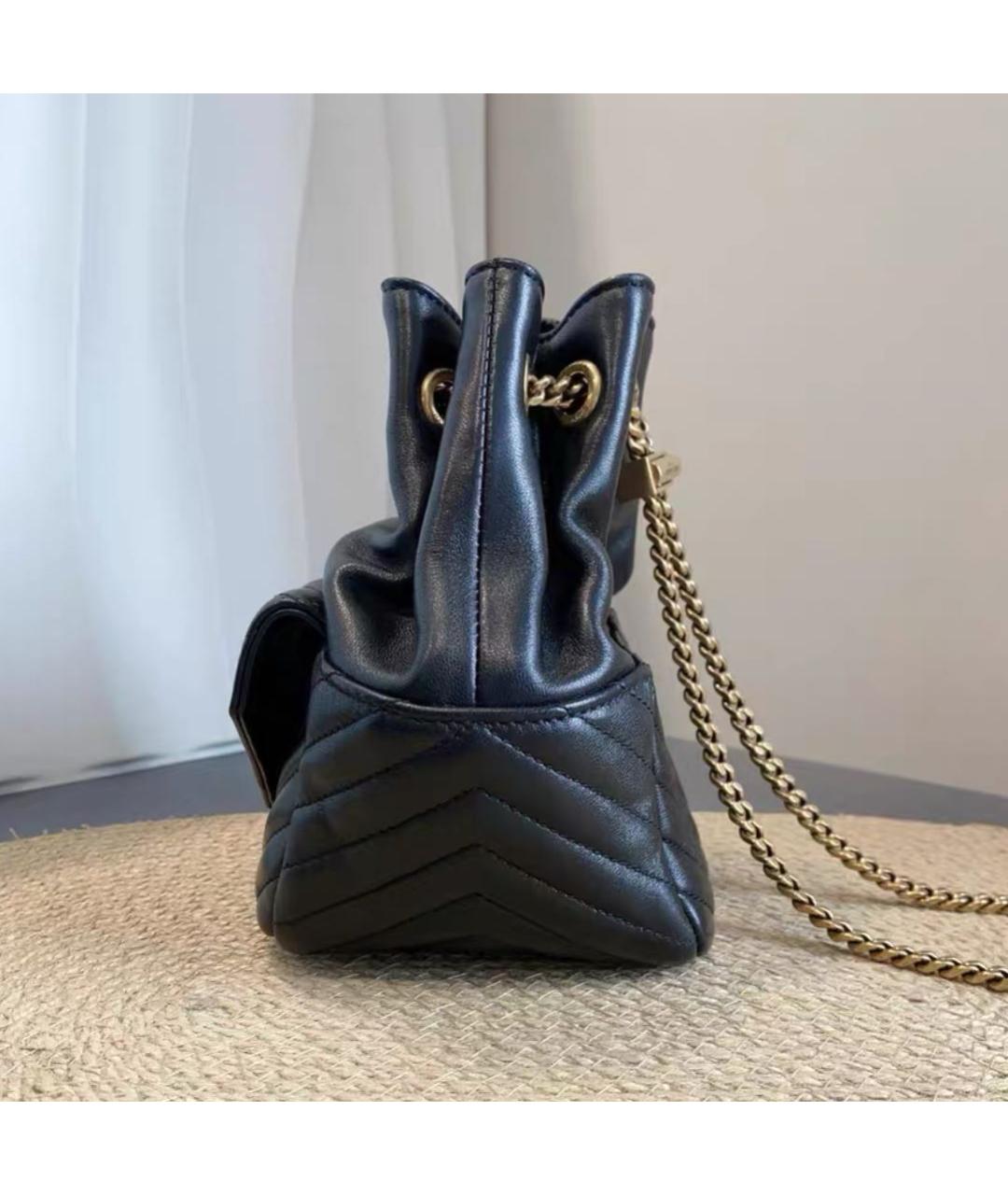 SAINT LAURENT Черная кожаная сумка через плечо, фото 3