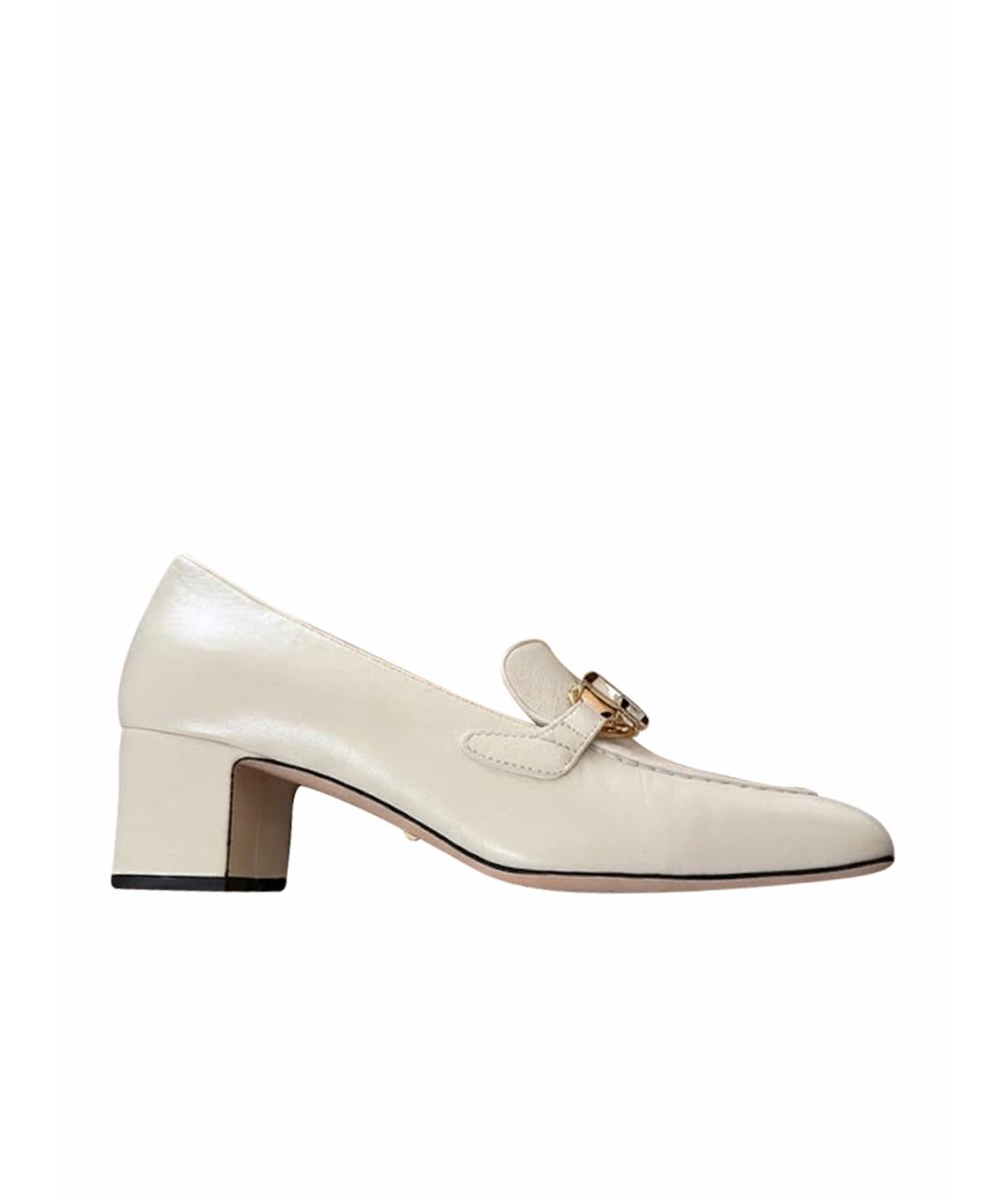 GUCCI Бежевые кожаные туфли, фото 1