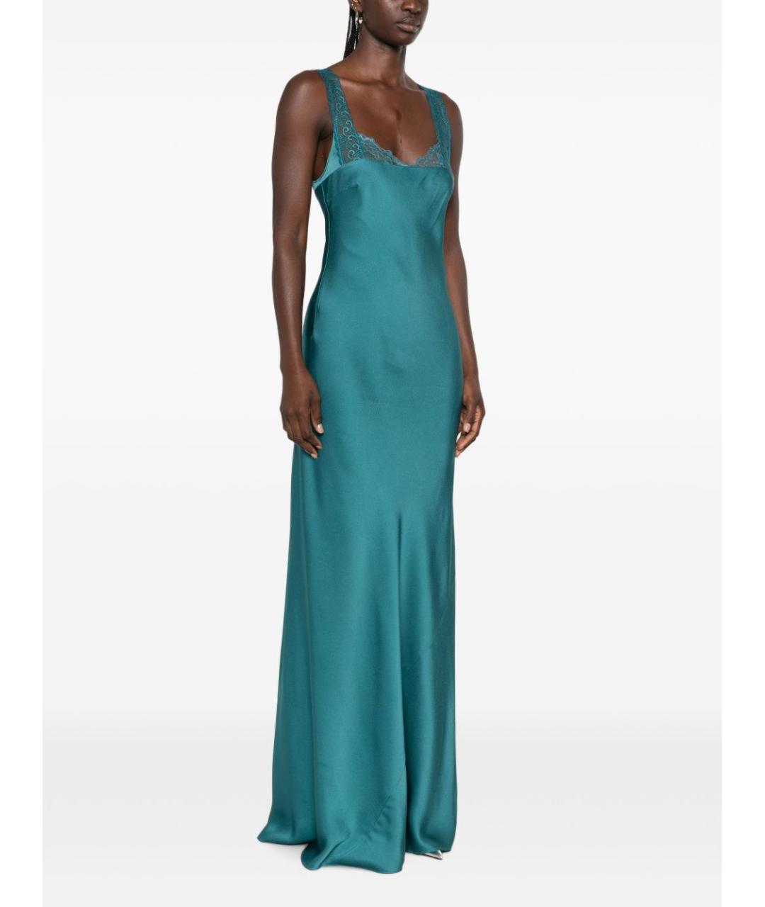 FORTE FORTE Синее ацетатное вечернее платье, фото 2