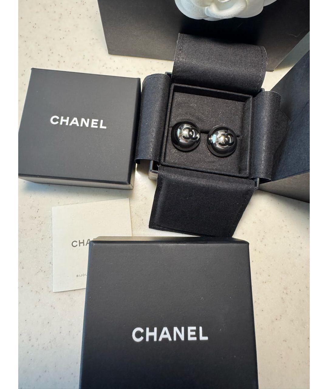 CHANEL Серебряные металлические серьги, фото 3