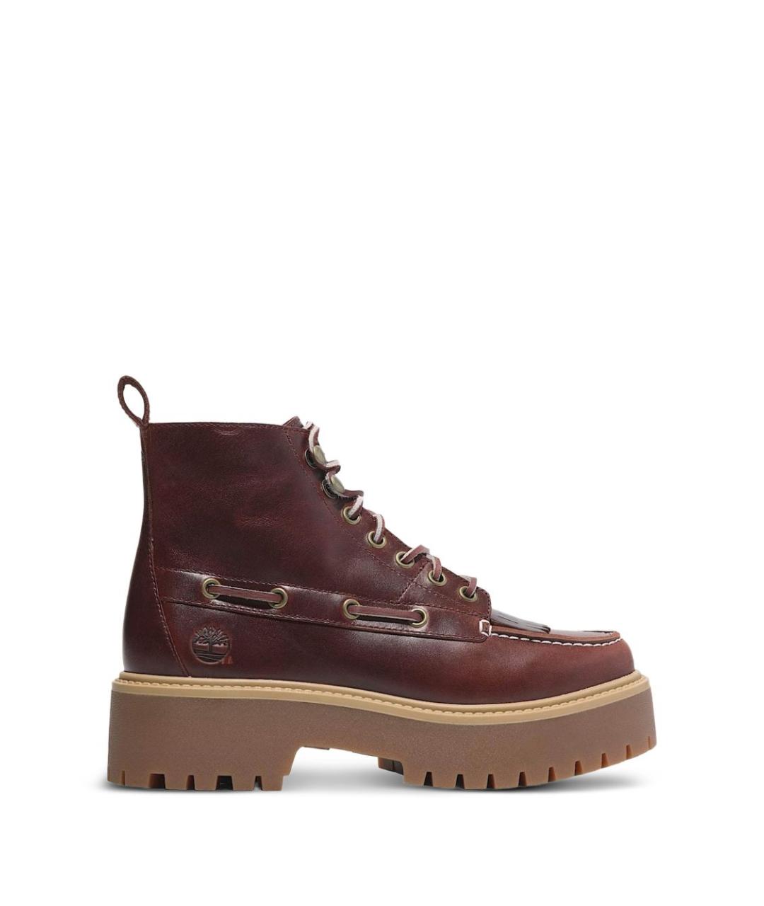 TIMBERLAND Красные кожаные ботинки, фото 1