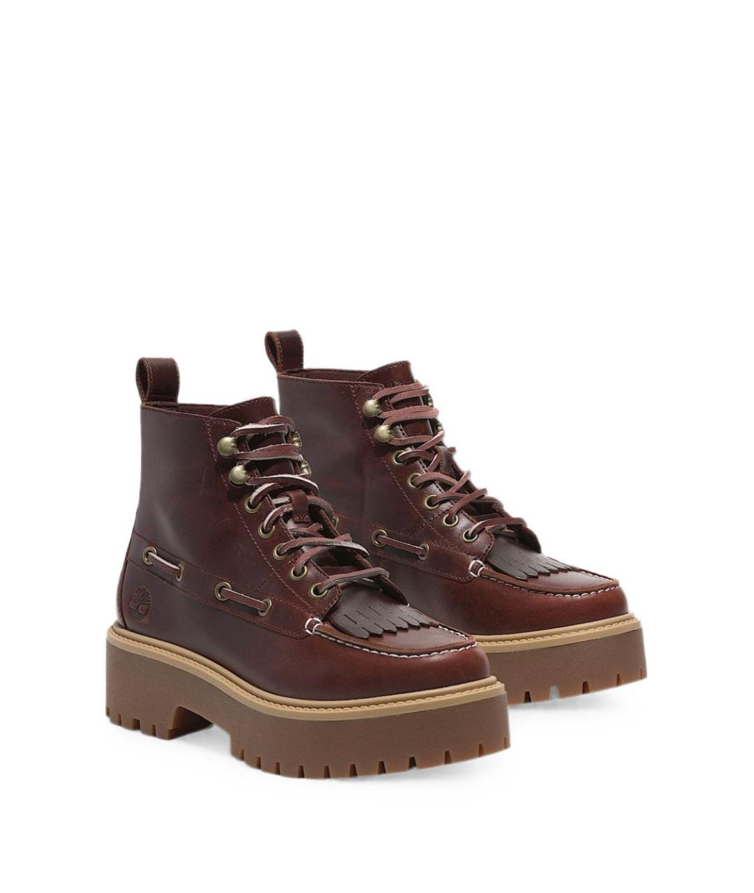 TIMBERLAND Красные кожаные ботинки, фото 3