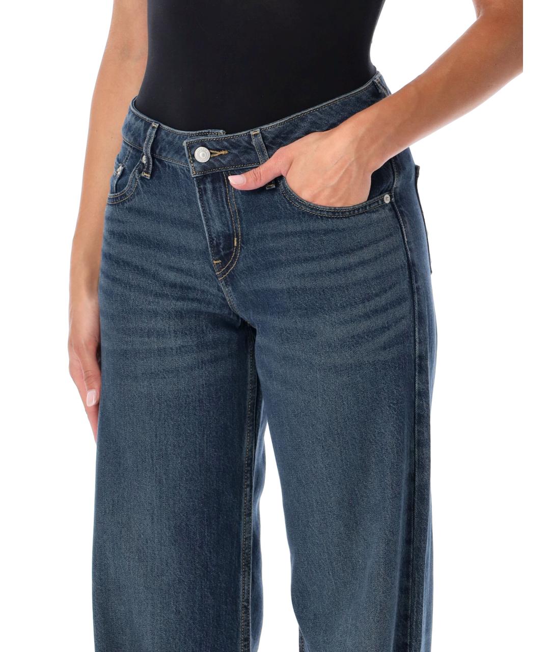 LEVI'S Синие хлопковые прямые джинсы, фото 3
