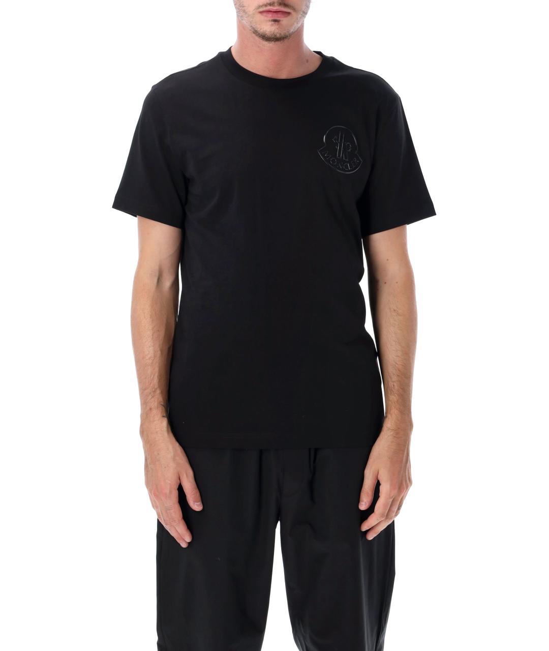 MONCLER Черная хлопковая футболка, фото 1