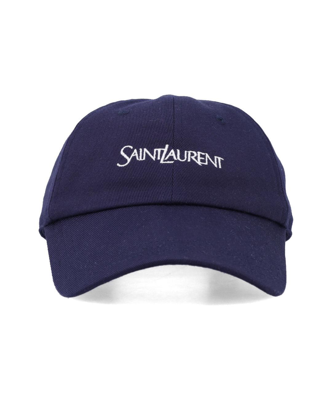 SAINT LAURENT Синяя хлопковая кепка/бейсболка, фото 1