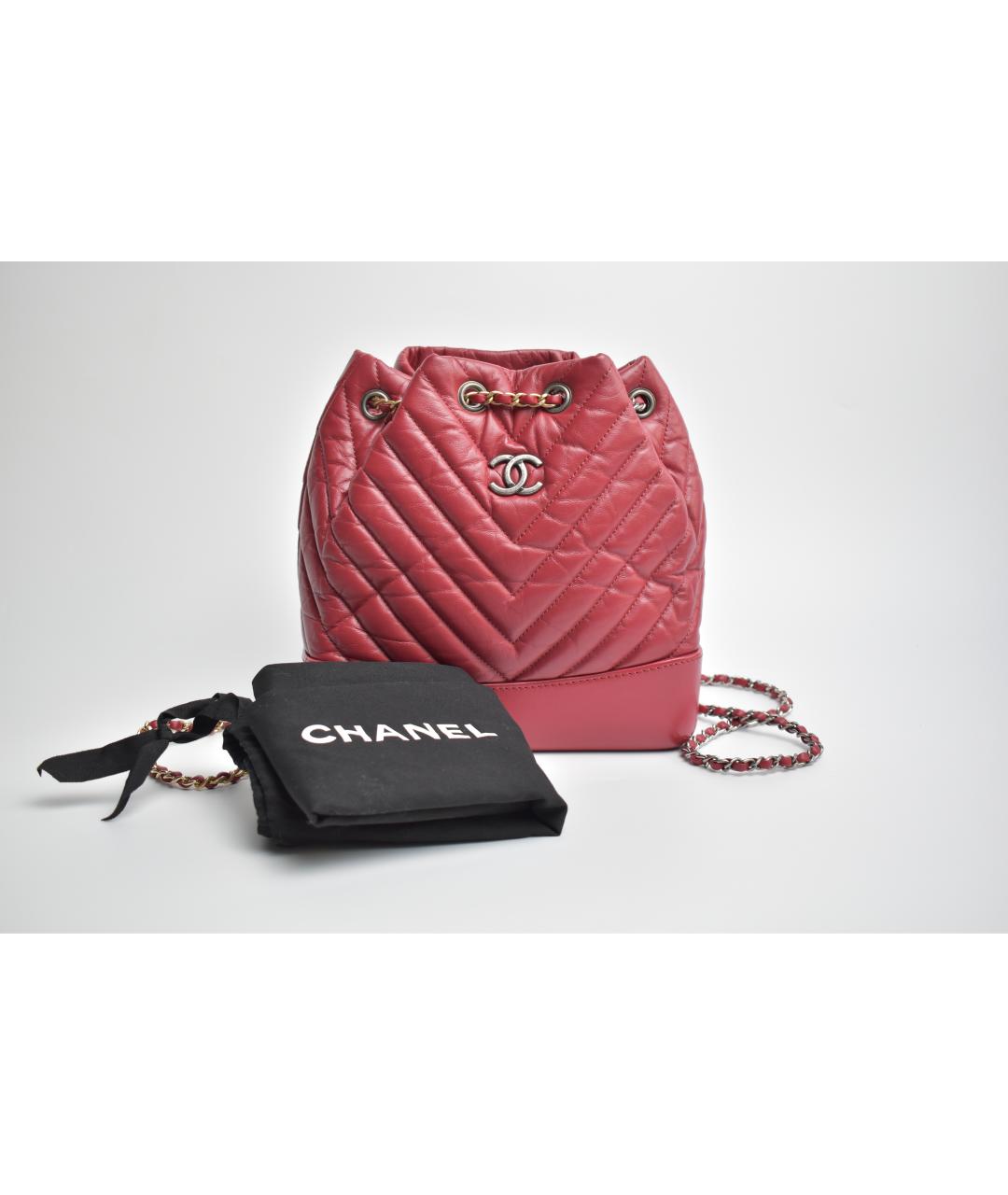 CHANEL Коралловый кожаный рюкзак, фото 9