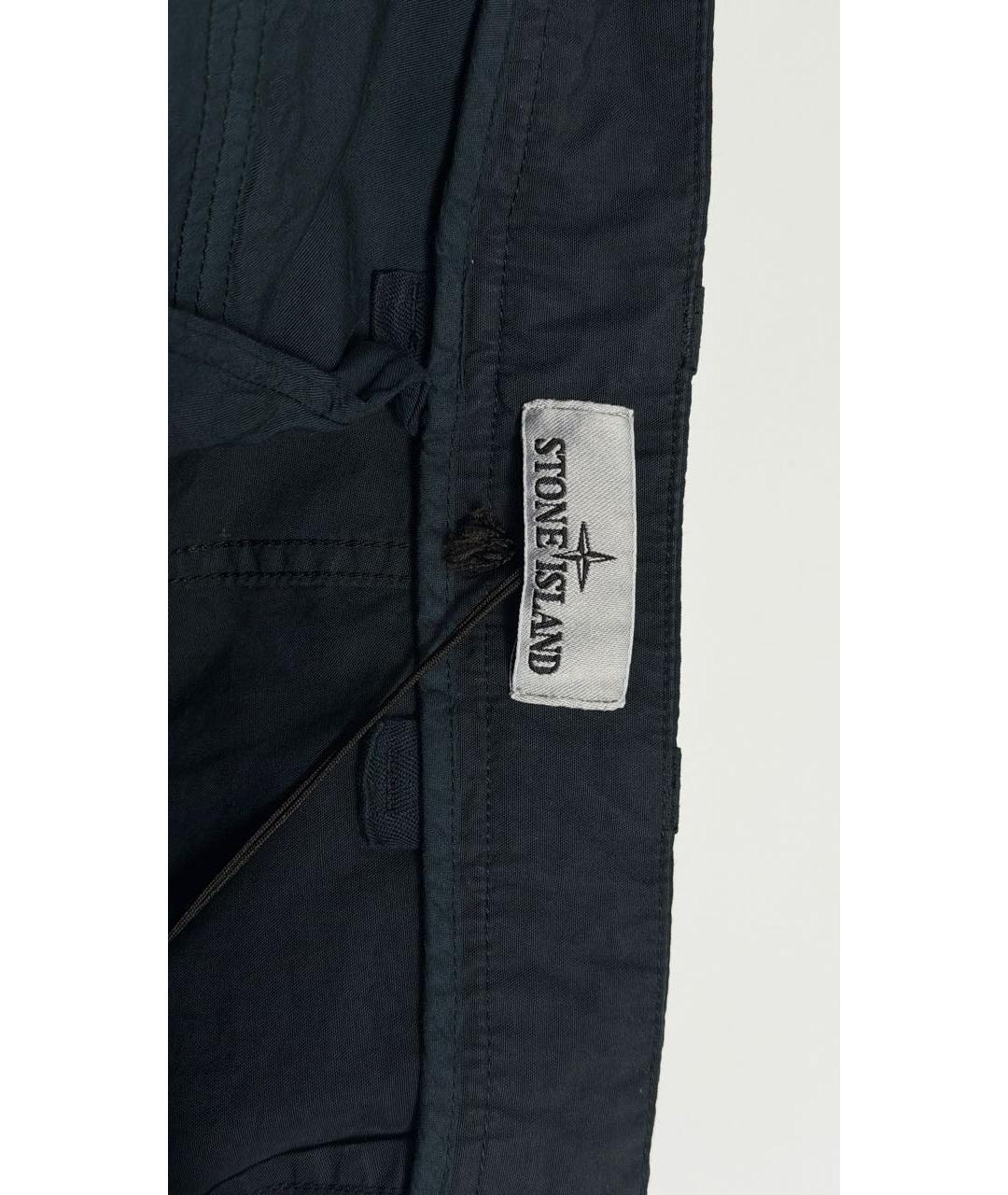 STONE ISLAND Темно-синие хлопковые повседневные брюки, фото 6