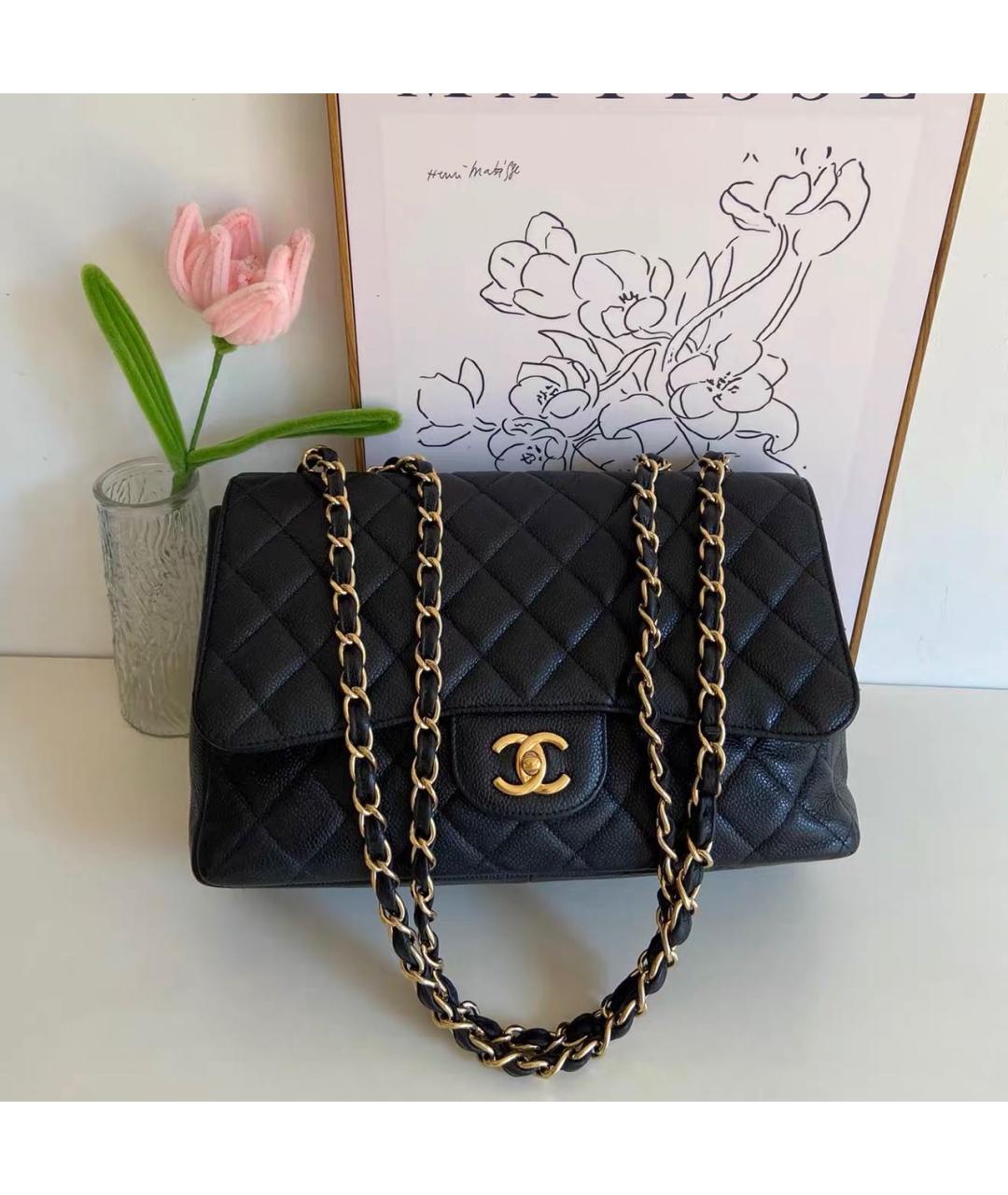CHANEL Черная кожаная сумка тоут, фото 1