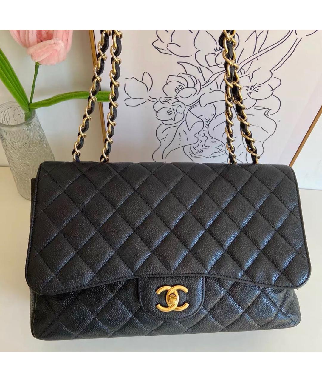 CHANEL Черная кожаная сумка тоут, фото 2
