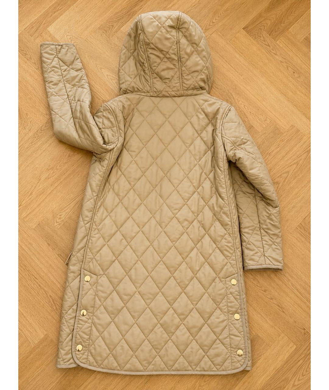 BURBERRY Бежевая полиэстеровая куртка, фото 2