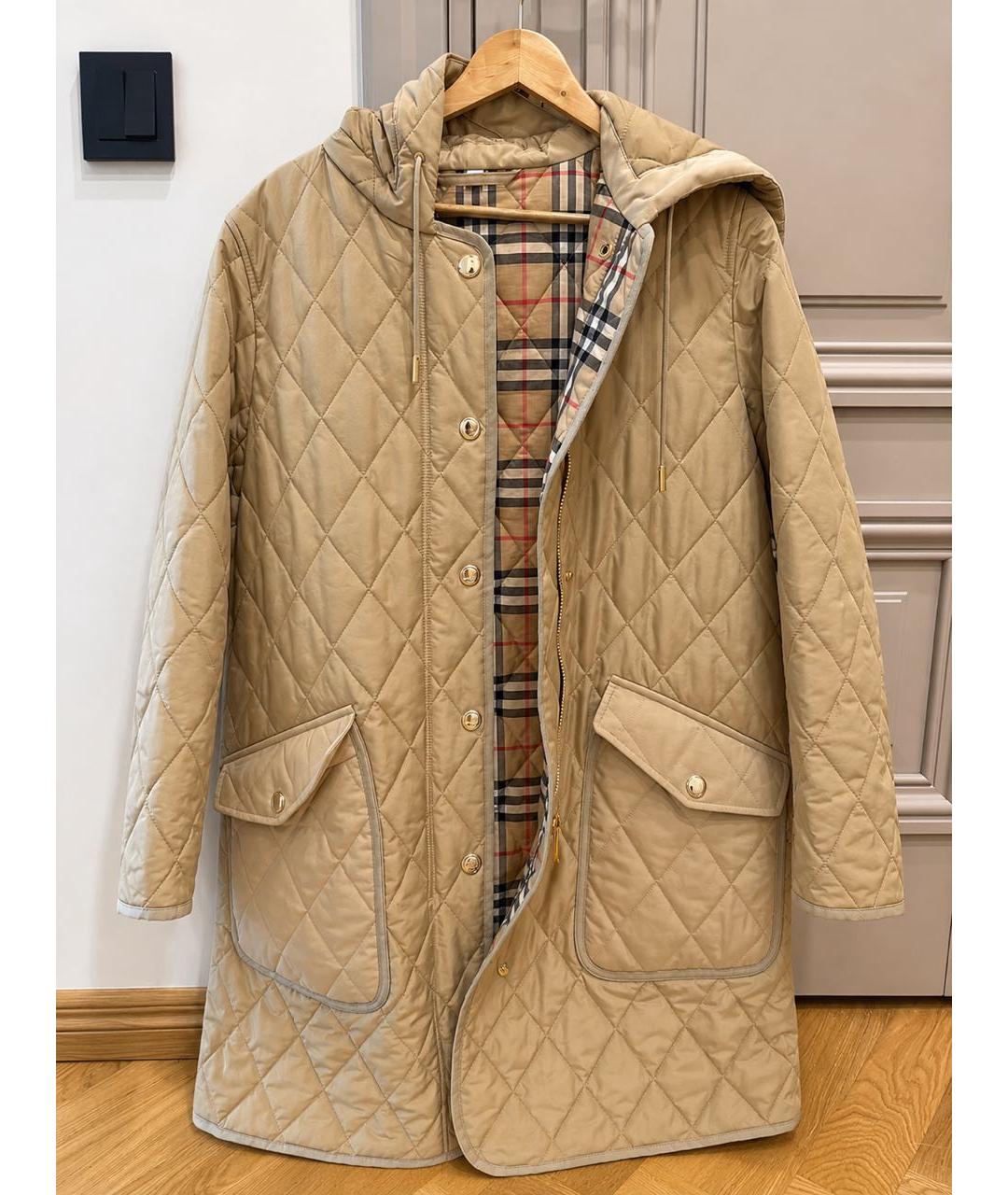 BURBERRY Бежевая полиэстеровая куртка, фото 5