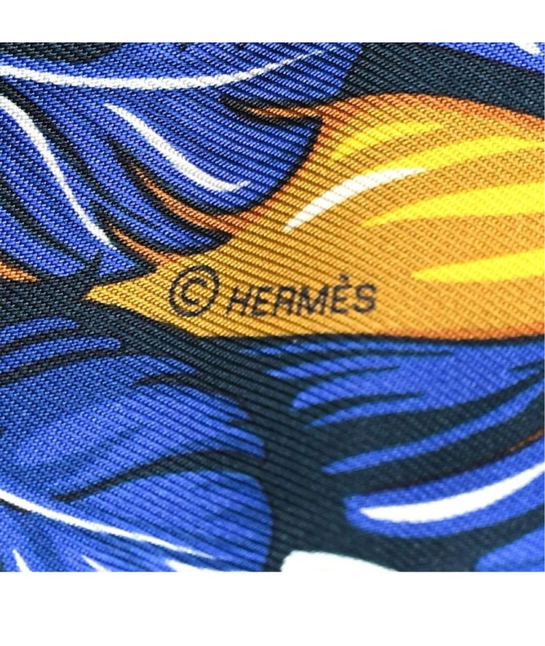 HERMES Мульти шелковый платок, фото 8
