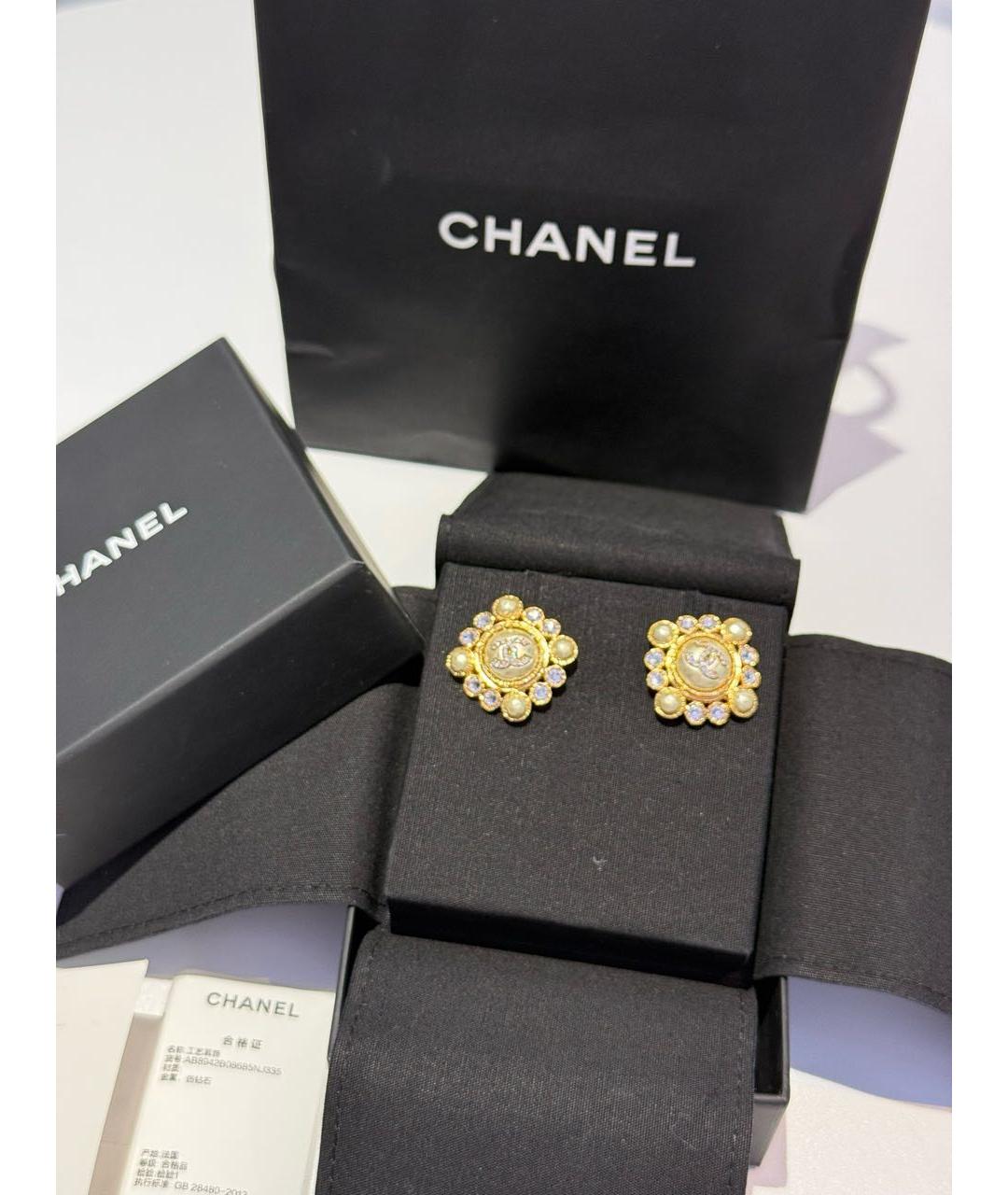 CHANEL Золотые серьги, фото 5