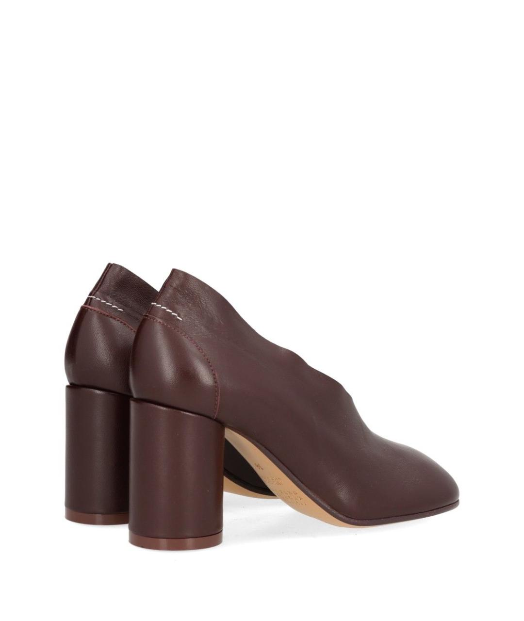 MM6 MAISON MARGIELA Бордовые кожаные туфли, фото 3