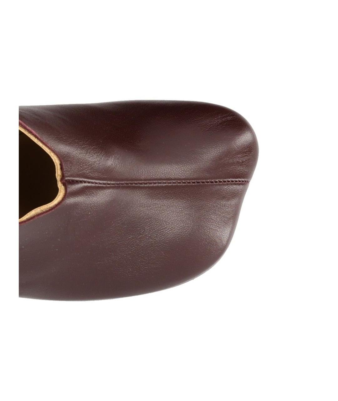 MM6 MAISON MARGIELA Бордовые кожаные туфли, фото 4