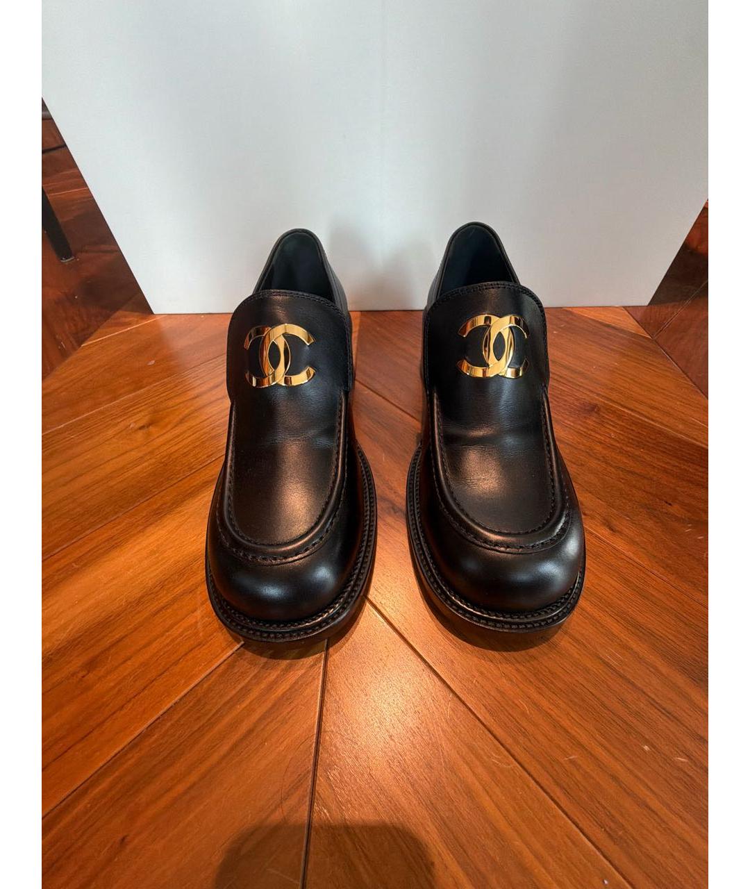 CHANEL Черные кожаные лоферы, фото 2