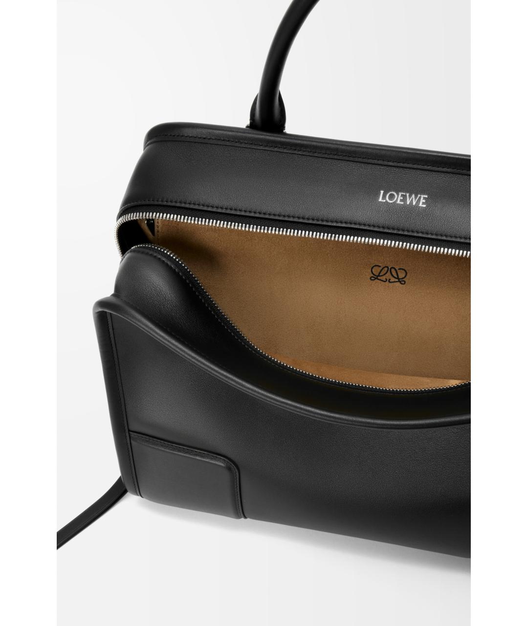 LOEWE Черная кожаная сумка тоут, фото 4